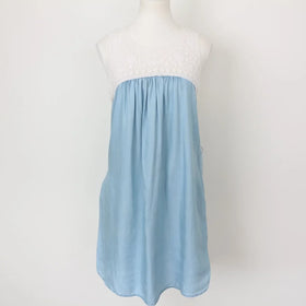 Forever New denim dress with crochet details - 10