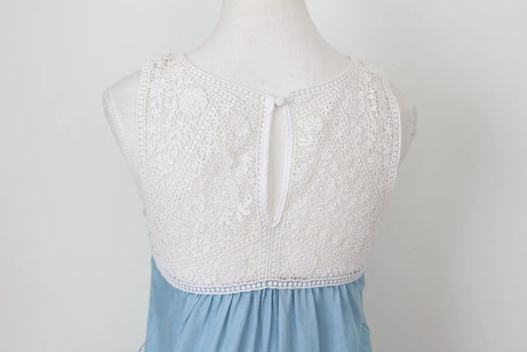 Forever New denim dress with crochet details - 10