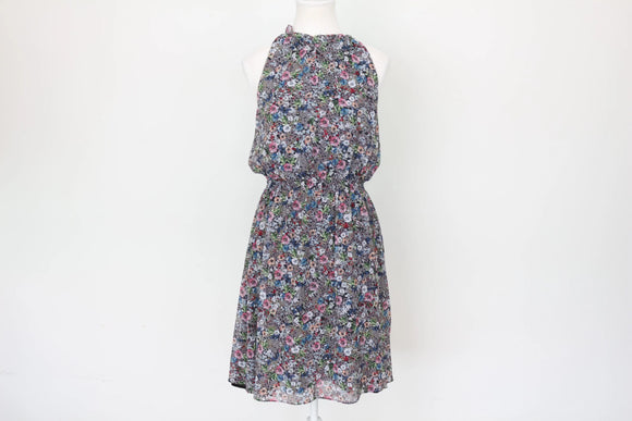 H&M Black and floral halterneck dress - 6