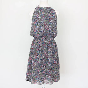 H&M Black and floral halterneck dress - 6