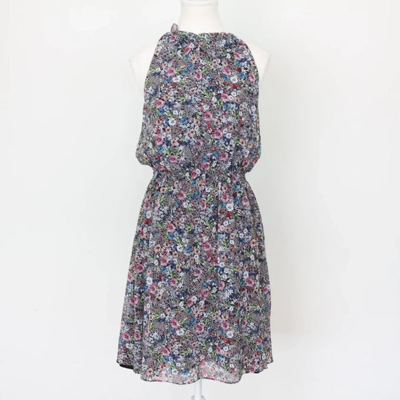H&M Black and floral halterneck dress - 6