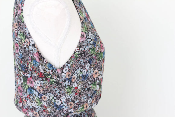 H&M Black and floral halterneck dress - 6