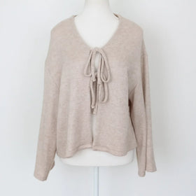 YDE Beige tie-up 3/4 sleeve jersey - M