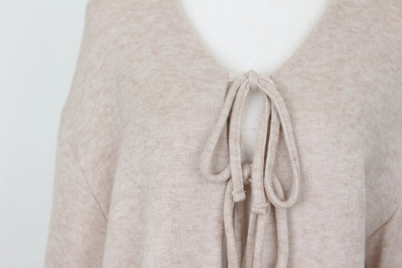 YDE Beige tie-up 3/4 sleeve jersey - M