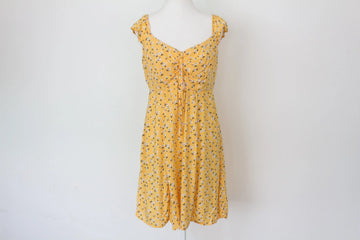 Refinery Fresh Yellow Floral Mini Dress – Lightweight Versatile Summer Style | Size 10 | Brand New - 0