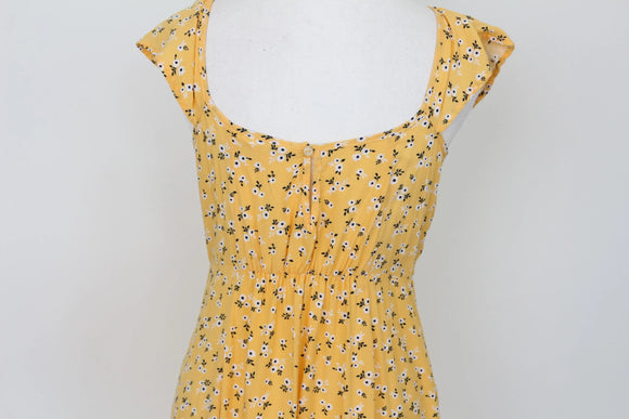 Refinery yellow mini dress with floral - 10