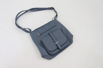 Vintage Muted Blue Convertible Hand & Sling Bag – Versatile Two-Way Crossbody | One Size | Pre-Loved - 0