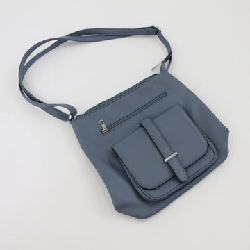 Vintage Muted Blue Convertible Hand & Sling Bag – Versatile Two-Way Crossbody | One Size | Pre-Loved