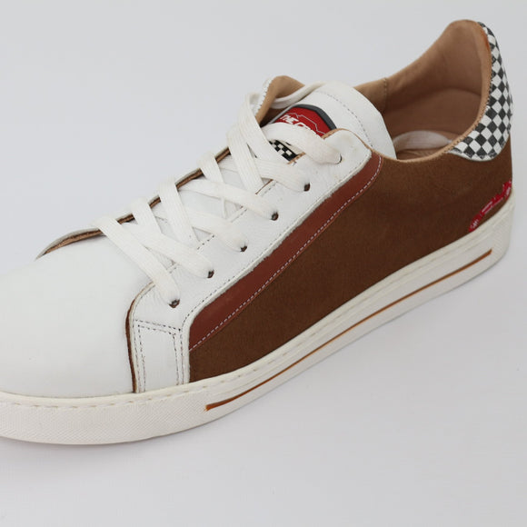 White & Brown Suede Sneakers – Size 12