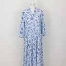Home Grown Africa Blue & White Maxi Dress – Size M-1