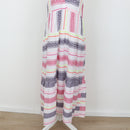 YDE White Trapeze Dress with Neon Stitching – Size M-4