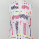 YDE White Trapeze Dress with Neon Stitching – Size M-2