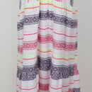 YDE White Trapeze Dress with Neon Stitching – Size M-5