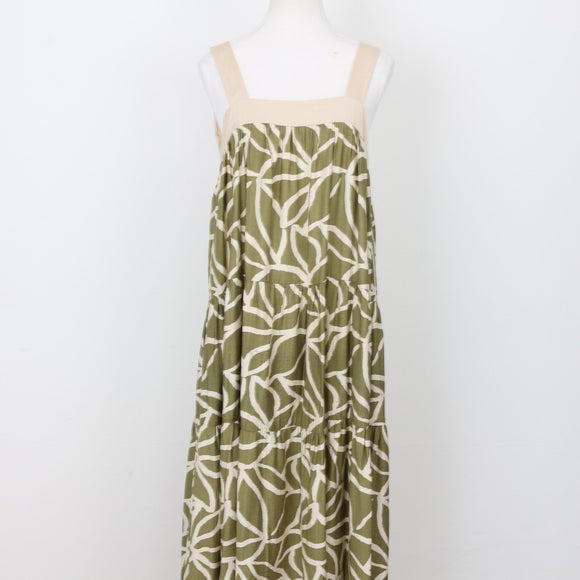 YDE Sage & Cream Maxi Dress | Size S