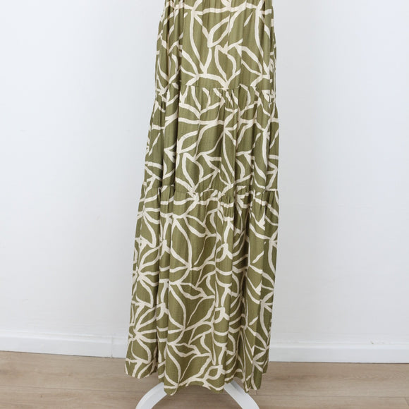 YDE Sage & Cream Maxi Dress | Size S