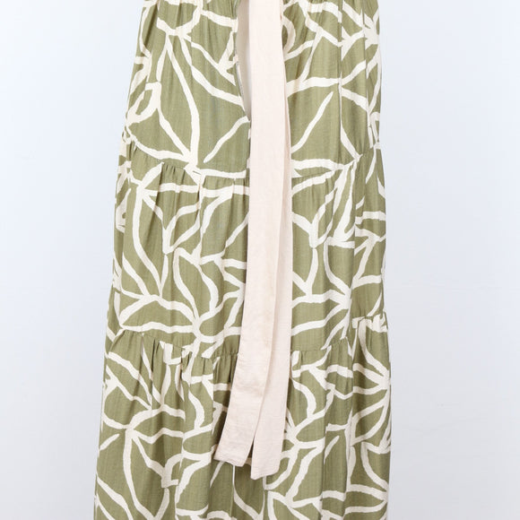 YDE Sage & Cream Maxi Dress | Size S