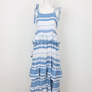 YDE White & Blue Trapeze Maxi Dress | Size M-1