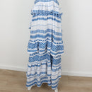 YDE White & Blue Trapeze Maxi Dress | Size M-3