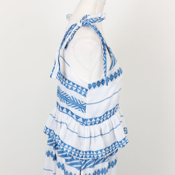 YDE White & Blue Trapeze Maxi Dress | Size M