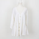 YDE White Linen Button-Down Blouse | Size M-1