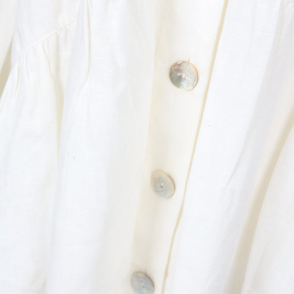 YDE White Linen Button-Down Blouse | Size M