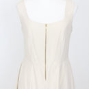 YDE Cream Midi Dress with Gold Zip | Size M-2