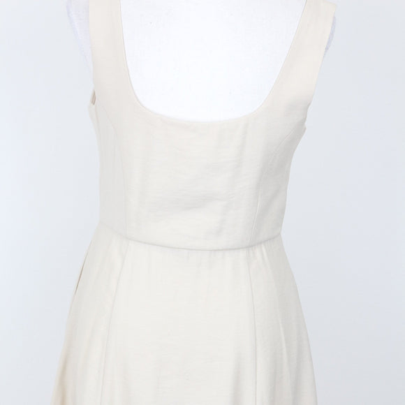YDE Cream Midi Dress with Gold Zip | Size M