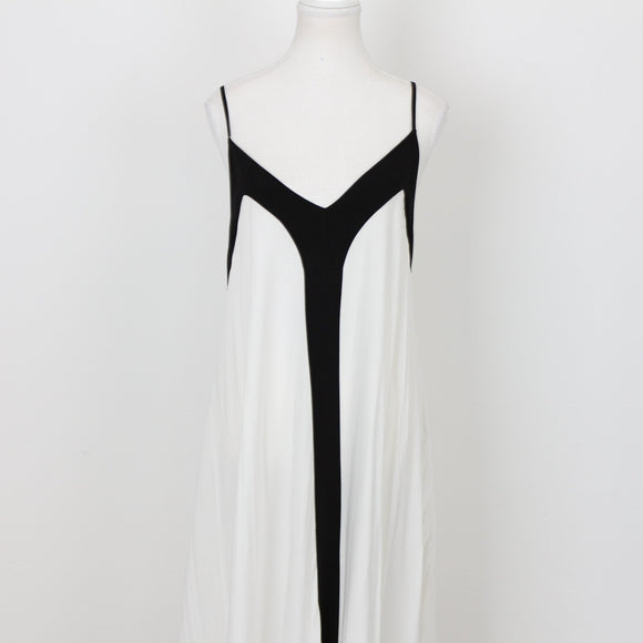 YDE White & Black Strappy Midi Dress | Size S