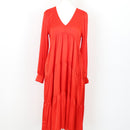 YDE Bright Red Satin Trapeze Dress | Size M-1