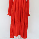 YDE Bright Red Satin Trapeze Dress | Size M-3