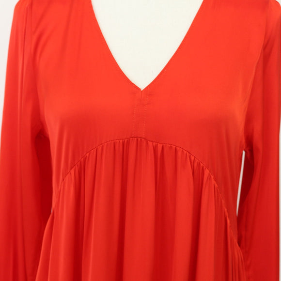 YDE Bright Red Satin Trapeze Dress | Size M
