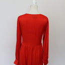 YDE Bright Red Satin Trapeze Dress | Size M-4