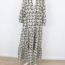 YDE Black & Cream Trapeze Maxi Dress | Size M-4