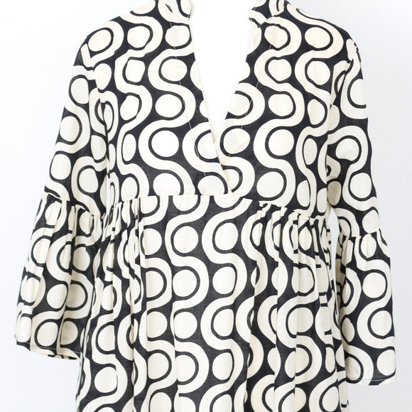 YDE Black & Cream Trapeze Maxi Dress | Size M