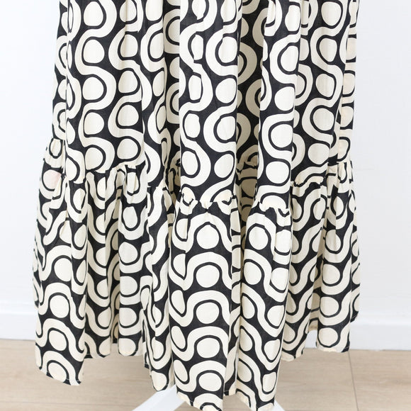 YDE Black & Cream Trapeze Maxi Dress | Size M