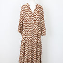 YDE Brown & Beige Trapeze Dress | Size M-1