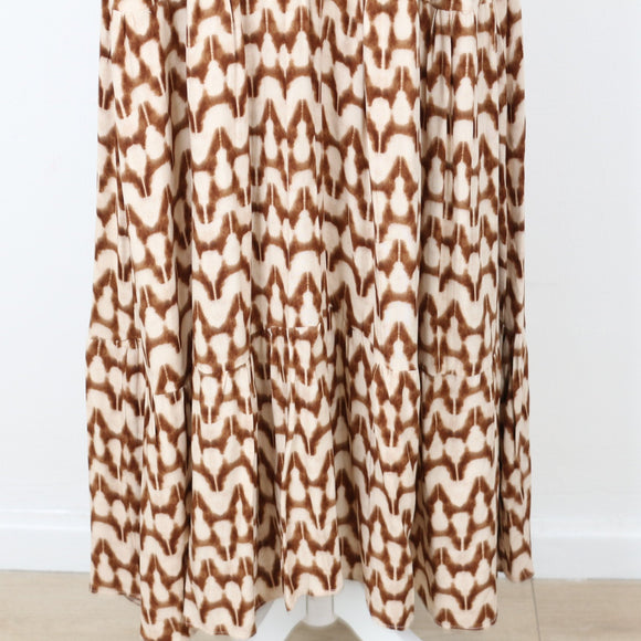 YDE Brown & Beige Trapeze Dress | Size M