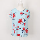 Rare Earth Blue & Red Floral Blouse | Size 10-1