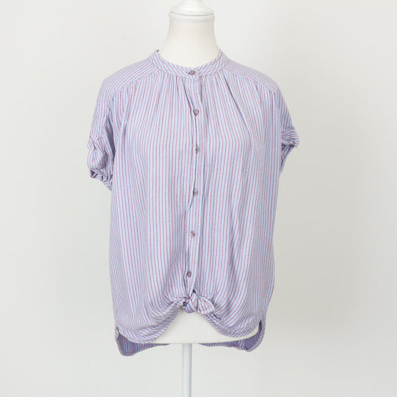 Rare Earth Blue & Red Stripe Blouse | Size 10