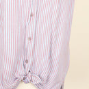 Rare Earth Blue & Red Stripe Blouse | Size 10-2