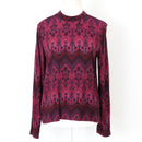 Woolworths Maroon Bohemian Print Long Sleeve Blouse | Size 10-1