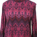 Woolworths Maroon Bohemian Print Long Sleeve Blouse | Size 10-3