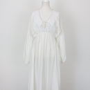 YDE Cream Long Sleeve Maxi Dress with Tie | Size M-1