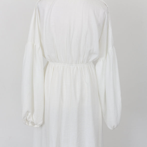 YDE Cream Long Sleeve Maxi Dress with Tie | Size M