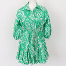 YDE Green & White Button-Up Mini Dress | Size M-1