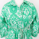 YDE Green & White Button-Up Mini Dress | Size M-3