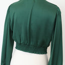 YDE Emerald Green Long Sleeve Cropped Top | Size M-3