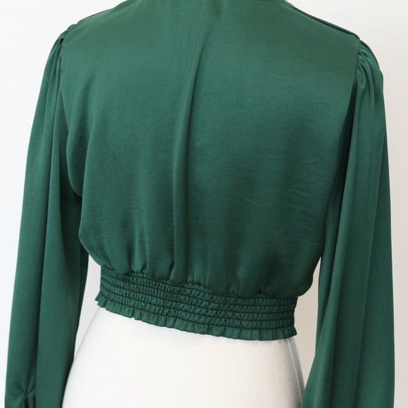 YDE Emerald Green Long Sleeve Cropped Top | Size M