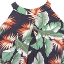 Old Khaki Tropical Print Halterneck Dress | Size 10-2