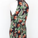 Old Khaki Tropical Print Halterneck Dress | Size 10-3